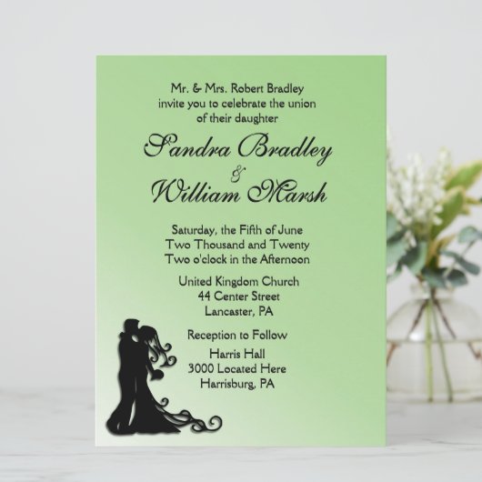 Invitation Bride et Groom Green (Debout devant)