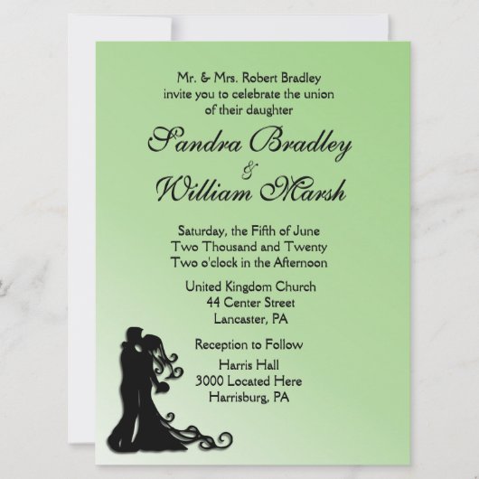Invitation Bride et Groom Green (Devant)