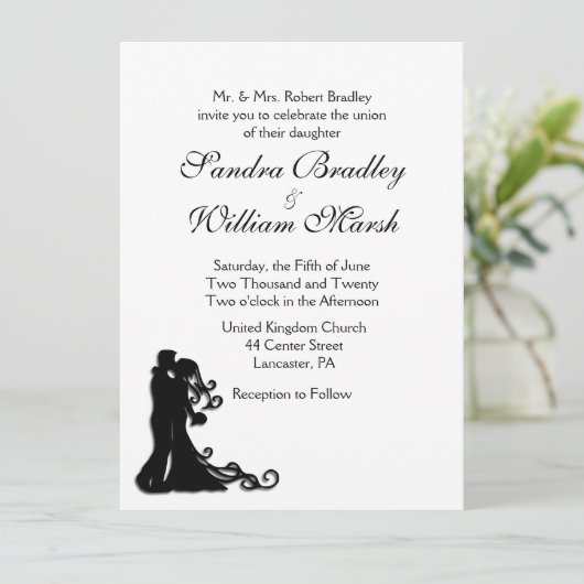 Invitation Bride et pièce blanche (Debout devant)