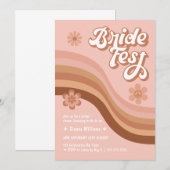 Invitation Bride Fest Super Retro Daisy Fête des mariées (Devant / Derrière)