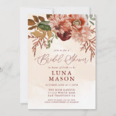 Invitation Bride florale automne Bourgogne et Terracotta (Devant)