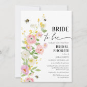 Invitation Bride Florale brillante à la Fête des mariées d'êt (Devant)