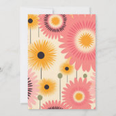 Invitation Bride florale moderne rose et jaune (Dos)