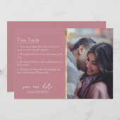 Invitation Bride & Groom - Faits Photo sur Dusty Pink (Devant / Derrière)