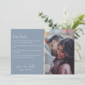 Invitation Bride & Groom Information Photo sur Dusty Blue (Debout devant)