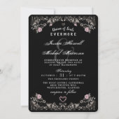 Invitation Bride Groom Mariage Skeletons Cemetery Love Invita (Dos)