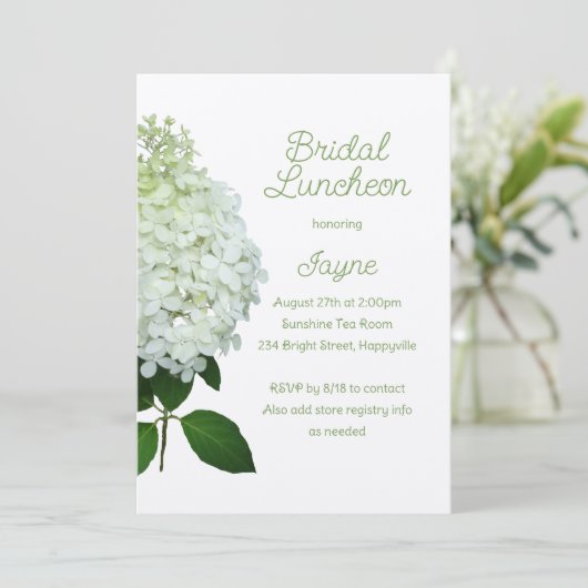 Invitation Bride Hydrangea Limelight / Wedding shower (Debout devant)