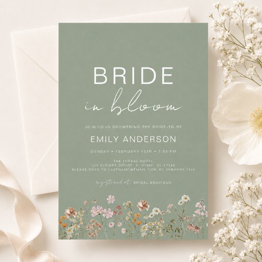 Invitation Bride in Bloom Wildflower Bridal Shower