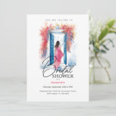 Invitation Bride in Santorini Greek Theme | Bridal Shower BRW (Debout devant)