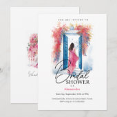 Invitation Bride in Santorini Greek Theme | Bridal Shower BRW (Devant / Derrière)