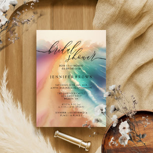 Invitation Bride Ocean Beach Signature Été Aquarelle