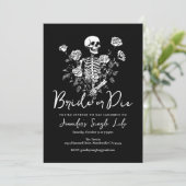 Invitation Bride or Die Floral Skeleton Bachelorette Party (Debout devant)