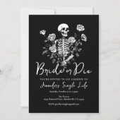 Invitation Bride or Die Floral Skeleton Bachelorette Weekend (Devant)