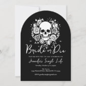 Invitation Bride or Die Floral Skull Bachelorette Weekend (Devant)