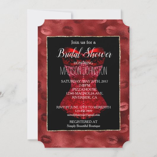 Invitation Bride Red Lips Corset (Devant)