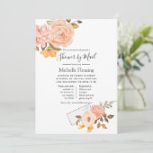 Invitation Bride rose et or Floral ou Baby shower par courrie (Debout devant)