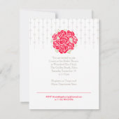 Invitation Bride rouge roses bouquet nuptiale douche invitati (Dos)