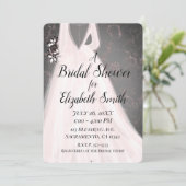 Invitation Bride rougissante rose Grey Fête des mariées moder (Debout devant)