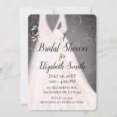 Invitation Bride rougissante rose Grey Fête des mariées moder (Devant)