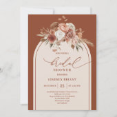 Invitation Bride Rustique Dusty Orange Pampas Grass Floral (Devant)