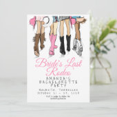 Invitation Bride’s Last Rodeo Bachelorette Party Cowboy Boots (Debout devant)