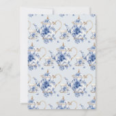 Invitation Bride Tea Party Blue Chinoiserie Fête des mariées (Dos)