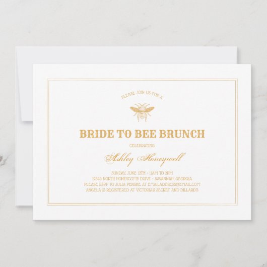 Invitation Bride to Bee Brunch (Devant)