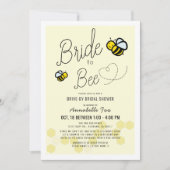 Invitation Bride to Bee Light Jaune Fête des mariées Drive-by (Devant)