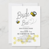 Invitation Bride to Bee White Drive-by Fête des mariées (Devant)