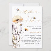 Invitation Bride to bee wildflower ivory garden bridal shower (Devant)