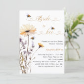 Invitation Bride to bee wildflower ivory garden bridal shower (Debout devant)