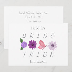 Invitation Bride Tribe Fleurs Enterrement de Vie de Jeune Fil