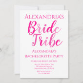 Invitation Bride Tribe Hot rose Bachelorette Party (Devant)