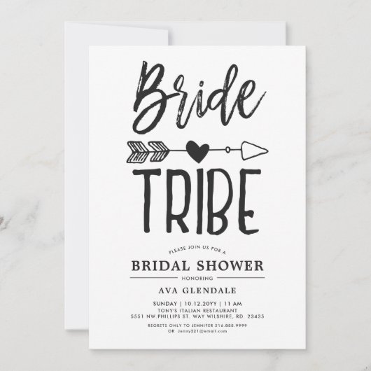 Invitation Bride Tribe | Réception de mariage Script (Devant)