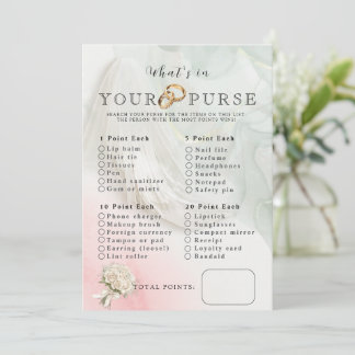 Invitation Bride Veil Ce qu'il y a dans votre sac jeu de Fête