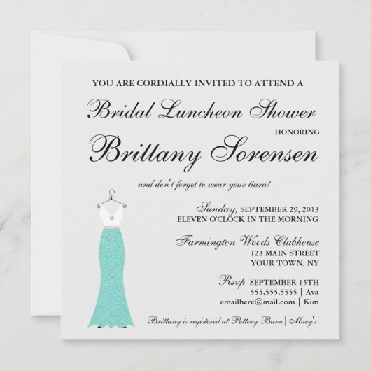 Invitation BRIDE Voici La Fête De La Douche Mariée (Dos)