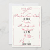 Invitation Brides Dernier Ride Bachelorette Week-end Itinérai (Devant)