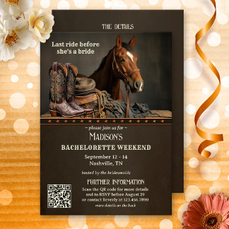 Invitation Brides Dernier Ride Nashville Bachelorette Week-en