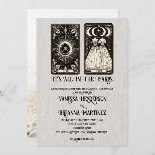 Invitation Brides Mariage Tarot (Devant / Derrière)