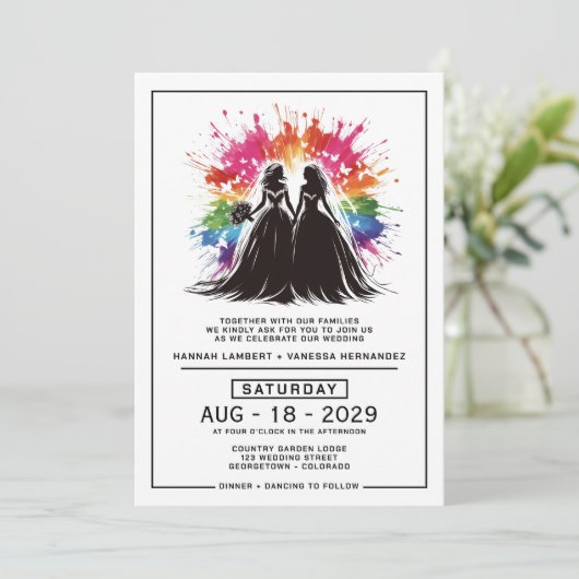 Invitation Brides Rainbow Burst Mariage (Debout devant)