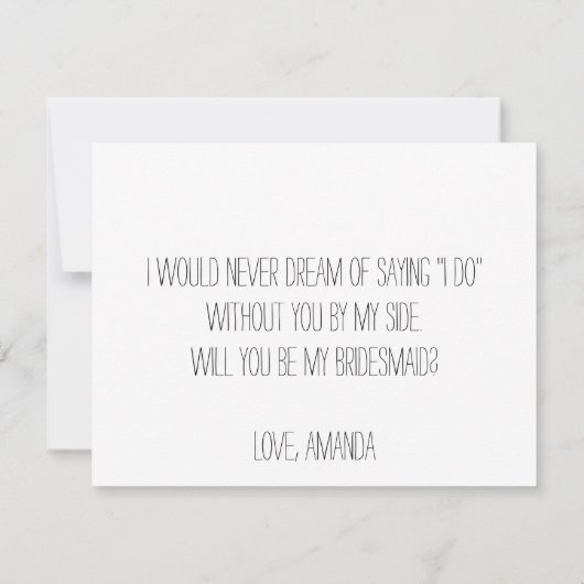 Invitation  | Bridesmaid (Dos)