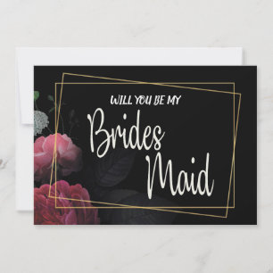 Invitation Bridesmaid bourguignonne Floral Russe