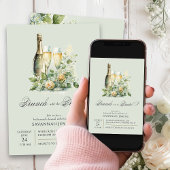 Invitation Bridesmaid Brunch avec la mariée Champagne Floral