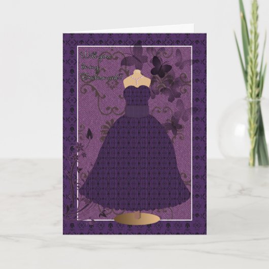 Invitation Bridesmaid Card will you be my bridesmaid with lac (Devant)