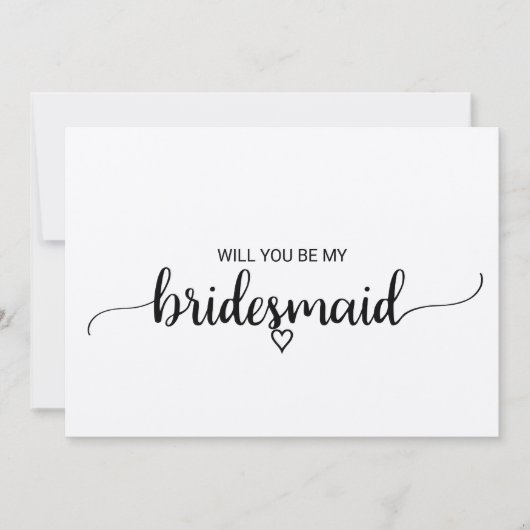 Invitation Bridesmaid De La Calligraphie Kraft Simple (Devant)