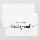 Invitation Bridesmaid De La Calligraphie Kraft Simple (Devant / Derrière)