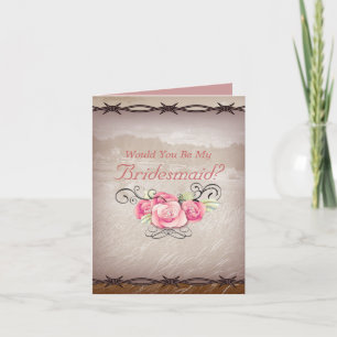 Invitation bridesmaid du mariage campagnard occidental
