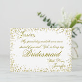Invitation Bridesmaid | Elegant Gold Confetti (Debout devant)