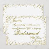 Invitation Bridesmaid | Elegant Gold Confetti (Devant / Derrière)