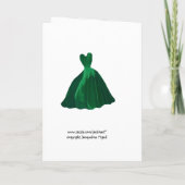 Invitation BRIDESMAID - HUNTER GREEN Leaf Gown (Dos)